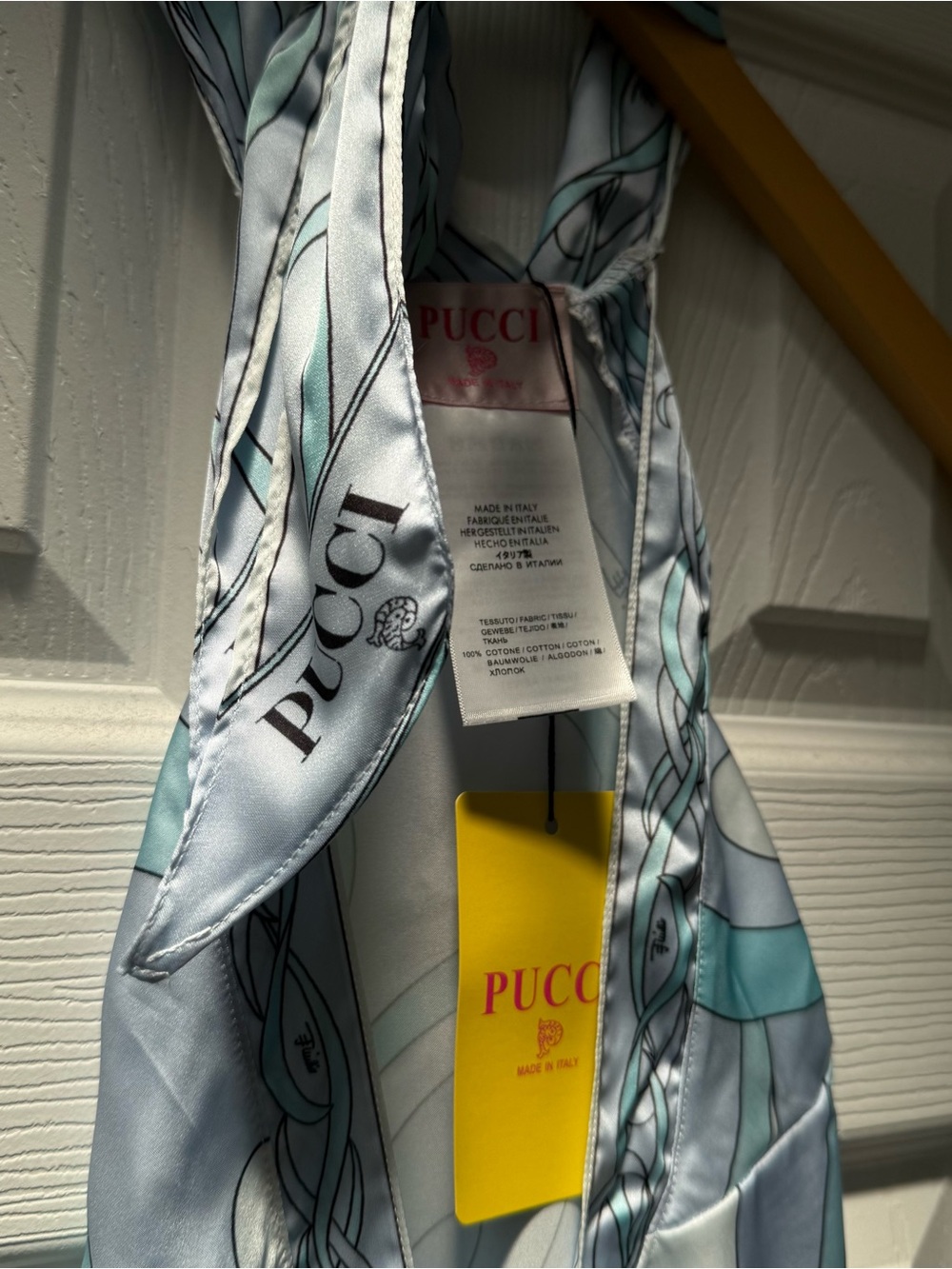 Pucci Light Blue and White Silk Scarf Top - Picture 5 of 10